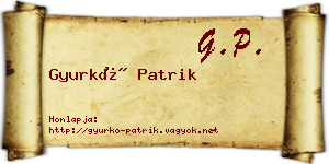 Gyurkó Patrik névjegykártya